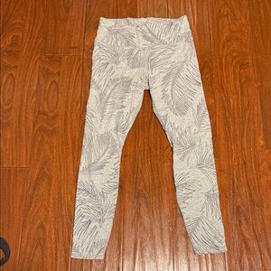 Athleta Leaf Print Leggings - Gray
